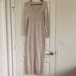Floor length knitted sweater dress. Cute and cozy!